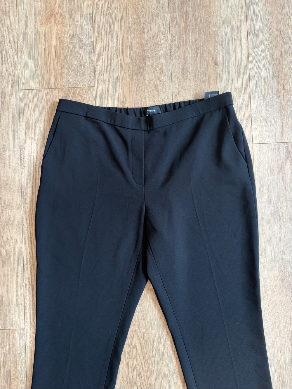 Theory Black Cropped Straight Leg Dress Pants Size 14 - Picture 2 of 6